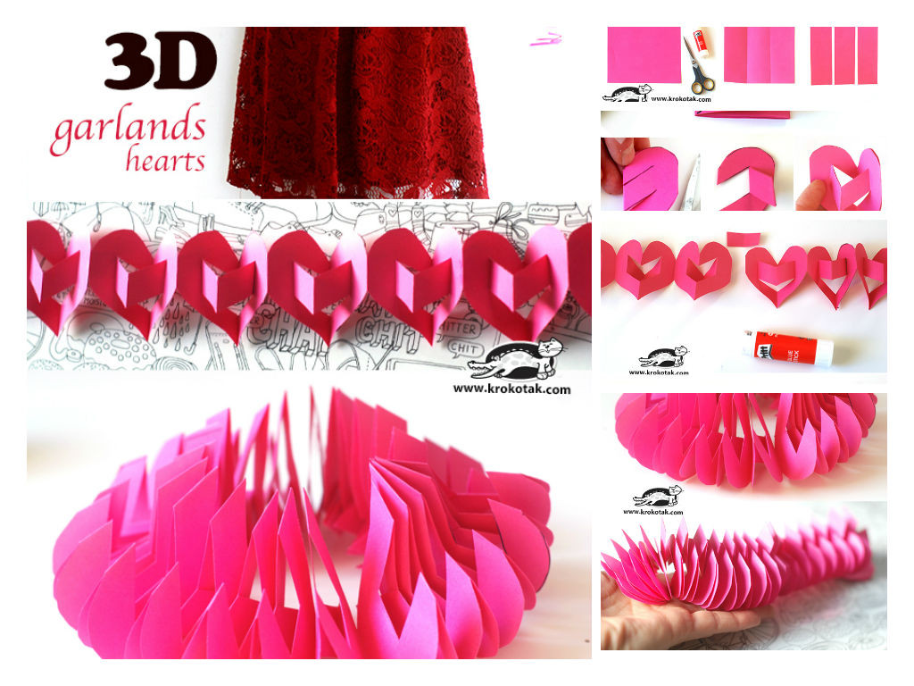 3D garland hearts